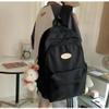 DUNBRI NEW Solid Color Trendy Backpack Cute Women Bag Kawaii Travel Backpack Large Capacity Waterproof Laptop Backpack Men (Black) view 3