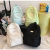 DUNBRI NEW Solid Color Trendy Backpack Cute Women Bag Kawaii Travel Backpack Large Capacity Waterproof Laptop Backpack Men (Black) view 4