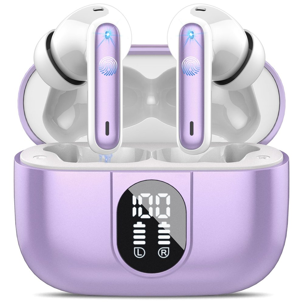 2025 Bluetooth 5.3 Headphones Wireless Earbuds HiFi Stereo, 40H Playtime in-Ear Earbud, Bluetooth Earbuds with LED Power Display, IP7 Waterproof Wireless Earphones Sport Headset for Android iOS