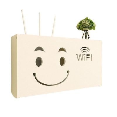 Cable Management Box WiFi Router Storage Box Outlet Set Top Cable Wooden Case Wall Mount Power Strip Switch Hide Shelf Home Office Hanging Organizers Wire Storage Box (Color : 1)