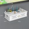 CLoxks Cable Management Box Wireless WiFi Router Storage Box Wall Hanging Plug Board Bracket Cable Organizer Livingroom Wood PVC Panel Shelf DIY Home Decor Wire Storage Box (Size : 60cm) view 3