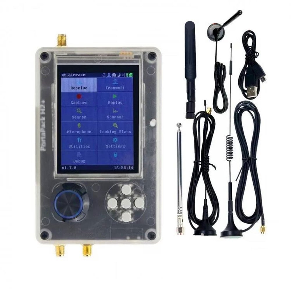 Mai LELU PortaPack H2 Assembled Radio Kits 3.2'' LCD Screen Plastic Shell, 5 Antennas Included