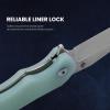 Kizer Yacht EDC Pocket Knife with 9Cr18MoV Steel Blade, Jade Tactical Hunting & Survival Knife with G10 Handle & Clip, L3004A1 view 4