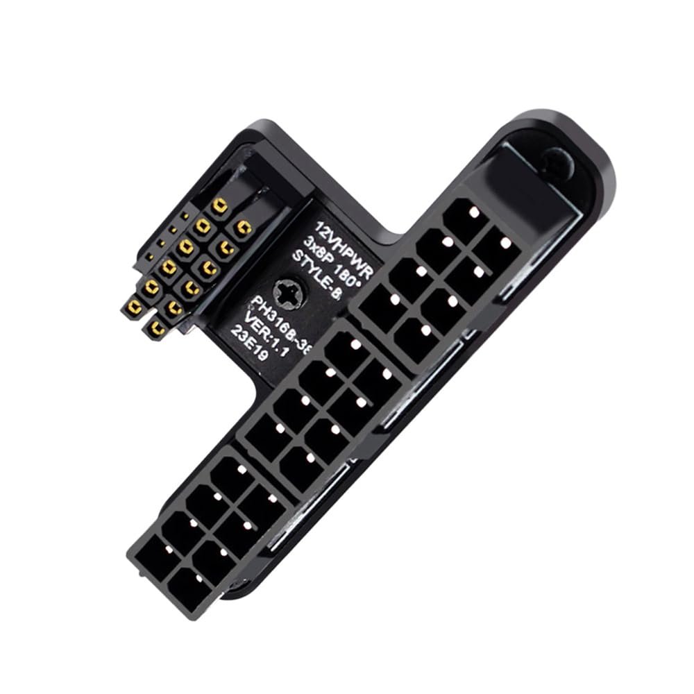 xiwai Up Angled 90 Degree 12V HPWR Power Modular to Three ATX 8P Adapter for 4080 5090TI 12+4P Graphics Card ATX3.0 GPU PCI-E 5.0 Connector
