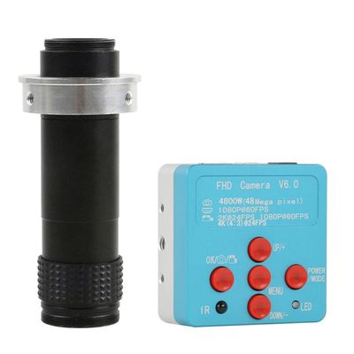 Lab Microscope Slides 48MP 4K 2K 1080P 60FPS USB Industry Video Microscope Camera Magnifier Zoom C Mount Lens Microscope Parts (Color : with 130X Lens)