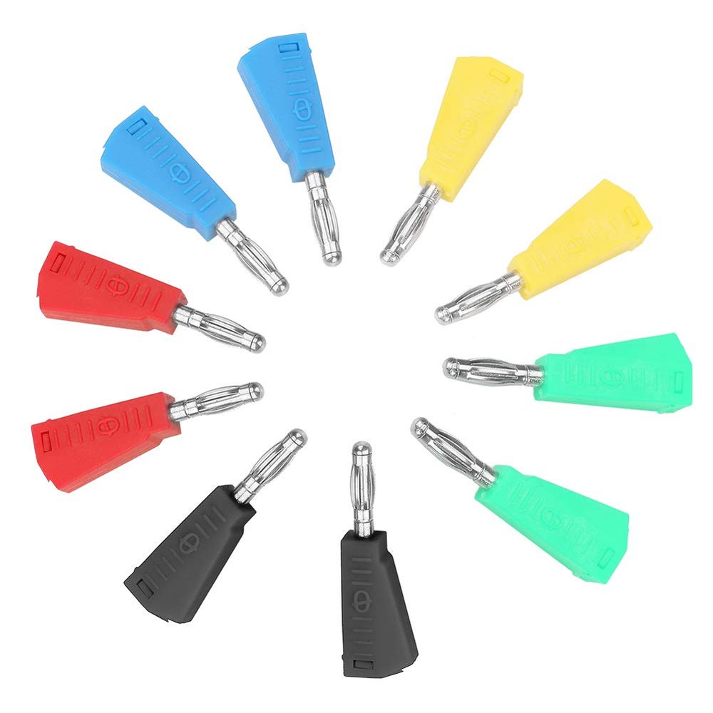 10PCS P3002 4mm Banana Plugs, 4 Color Speaker Banana Plug, Speaker Accessory for Test Probe Binding Post
