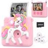 Kids Camera Instant Print with Silicone Cover, Creative Gifts for Girls Age 4-12 Birthday Christmas, 1080P Digital Camera Toy with 32GB SD Card - Pink view 1