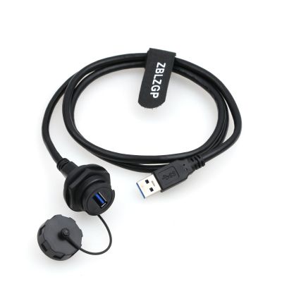 ZBLZGP Automotive Electrical USB3.0 Wire Plug Socket USB Round Connector with Cap Outdoor Waterproof IP67 Data Cable for The Smart Grid Solar Energy Equipment