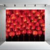 BELECO 7x5ft Fabric Happy Chinese New Year Backdrop Red Lanterns Chinese Traditional Lanterns Lit at Night New Year Eve Background Spring Festival Lunar New Year Decorations Backdrop Photo Props view 2