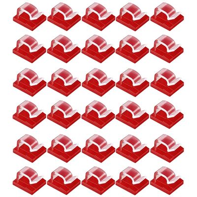 Pack of 30 Cable Clips with Self Adhesive Wire Clips Car Cable Organizer Cable Wire Management Cable Holder for Car Office Home (Clear)