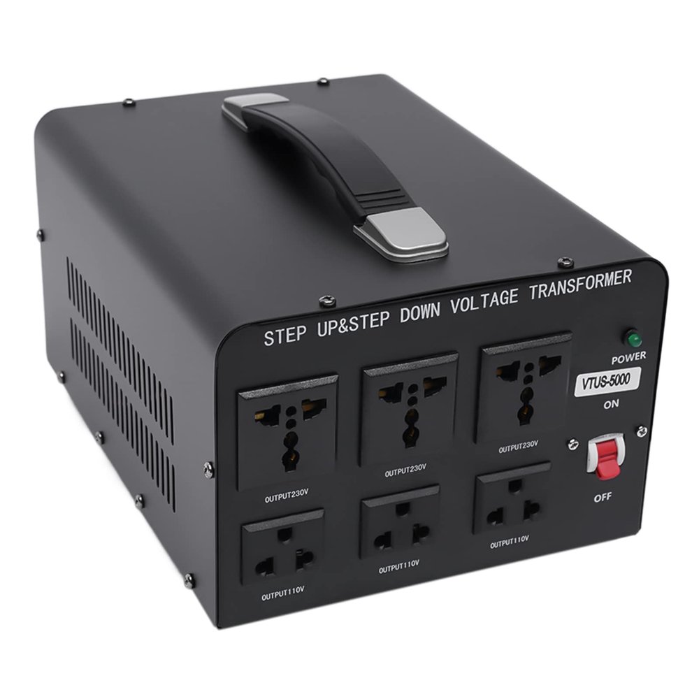 5000W Voltage Converter Transformer, Step UP 110V-120V to220V-240V or Step Down 220V to 110V AC Power Converter w/US Standard Power Cord, Circuit Breaker Protection