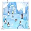 CORFOTO 7x5ft Fabric Penguin Photography Backdrop Cartoon Arctic Background Winter Animal Decorations Kids Penguin Themed Birthday Party Supplies Baby Shower Backdrop Photoshoot Studio Booth Props view 4