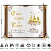 10x8ft Once Upon A Time Backdrop for Princess Birthday Party Decorations Fairy Tale Books Castle Pink Floral Flowers Girls First Birthday Party Background Banner Cake Table Decorations view 4