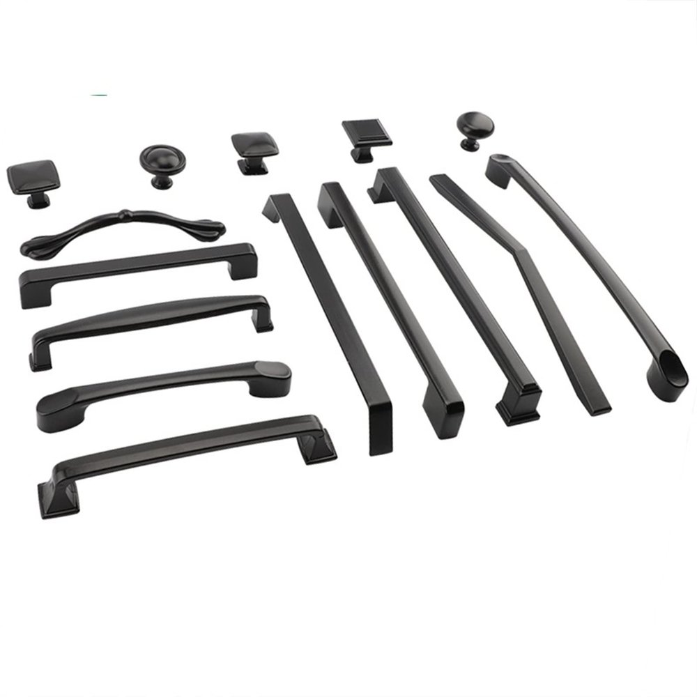 FidemM Black Handles for Furniture Parts Cabinet Knobs and Handles Kitchen Handles Drawer Knobs Pulls Cupboard Hardware Accessories 1Pcs (Color : AB12-4)