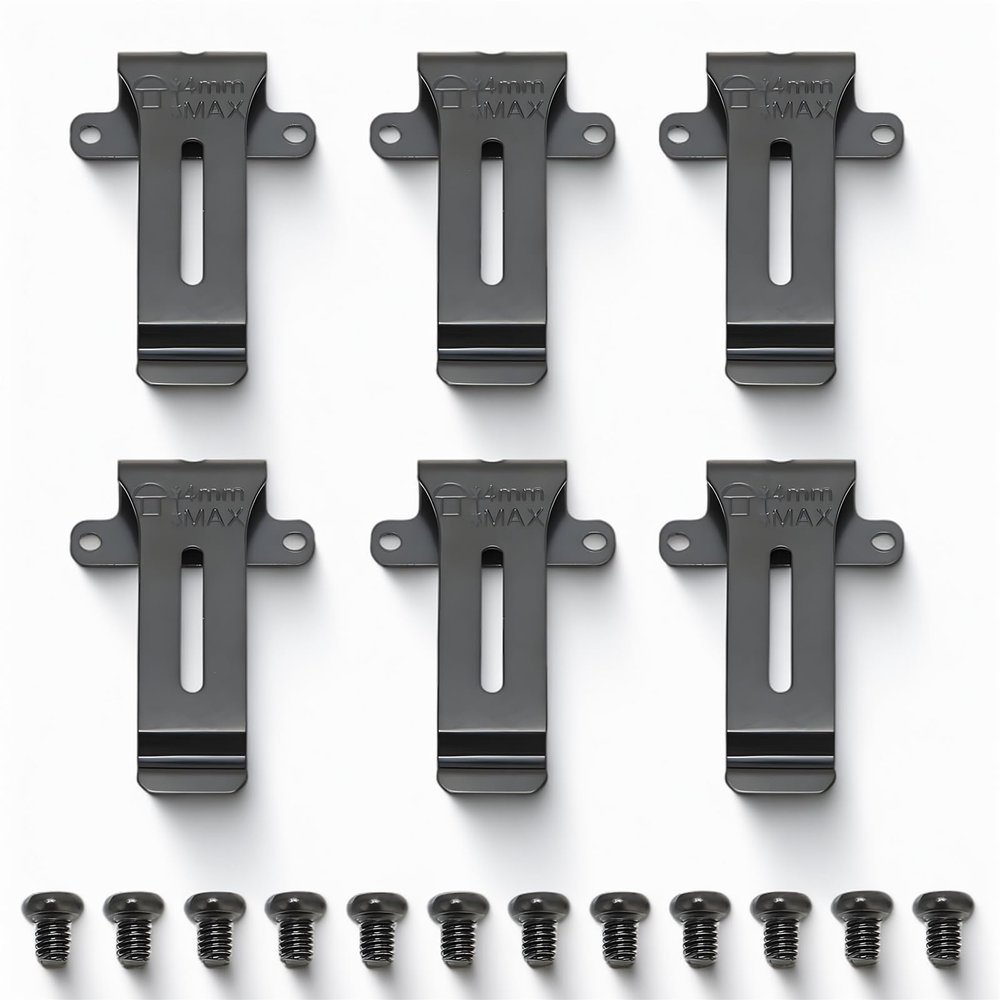 Radio Walkie Talkie Belt Clips, 6 Pack Replacement Radio Belt Clips for Kenwood TK 208 TK 308 TH 22AT TH 42AT TK2118 TK3118 for Baofeng BF 888S BF 666s BF 777S BF 5118