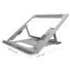 Tyenaza Laptop Stand, Aluminum Alloy Folding Height Adjustable Hollow Heat Dissipation Laptop Stand Silver Gray Desktop Tablet Phone Holder for 1115.6in view 2