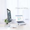 Tyenaza Laptop Stand, Aluminum Alloy Folding Height Adjustable Hollow Heat Dissipation Laptop Stand Silver Gray Desktop Tablet Phone Holder for 1115.6in view 3