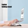 Tyenaza Laptop Stand, Aluminum Alloy Folding Height Adjustable Hollow Heat Dissipation Laptop Stand Silver Gray Desktop Tablet Phone Holder for 1115.6in view 4