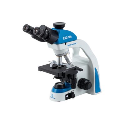 Accu-Scope Compound Microscope EXC-103 - Trinocular Head, 40-1000X Magnification, Achromat Objectives, Mechanical Stage, Cordless LED Illumination
