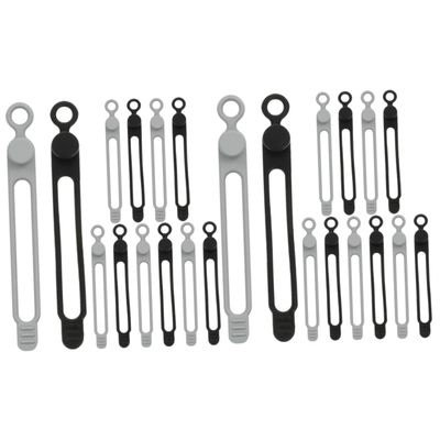 STOBOK 24pcs Silicone Cable Organizers for Cord Management Cable Straps for Usb Ties and Easy to Use and Portable