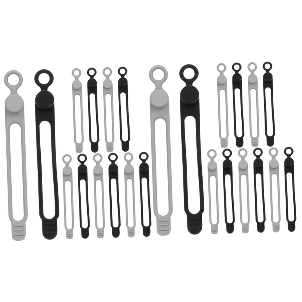 STOBOK 24pcs Silicone Cable Organizers for Cord Management Cable Straps for Usb Ties and Easy to Use and Portable