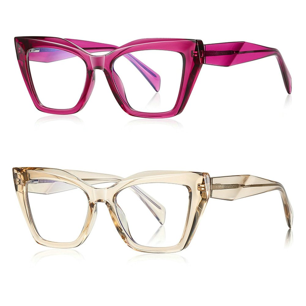 Blue Light Reading Glasses, Blue Light Blocking Glasses and Readers for Women and Men (2pcs tea&purple, 1.75)