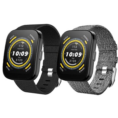 Compatible for Amazfit Bip 5 Band, Lamshaw Breathable Nylon Woven Fabric Replacement Accessory Strap Compatible for Amazfit Balance / Bip 5 / Cheetah Pro / Cheetah / GTR 47mm / GTR 2 / GTR 3 / GTR 3