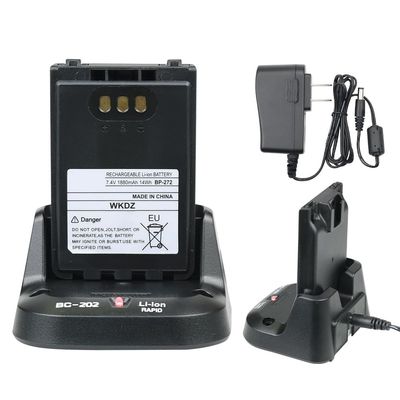 BC-202 Walkie Talkie Desktop Charger Base for ICOM ID-31A ID-31E ID-51A ID-51E ID-52 IC-705 with BP-272 Li-ion Battery Set