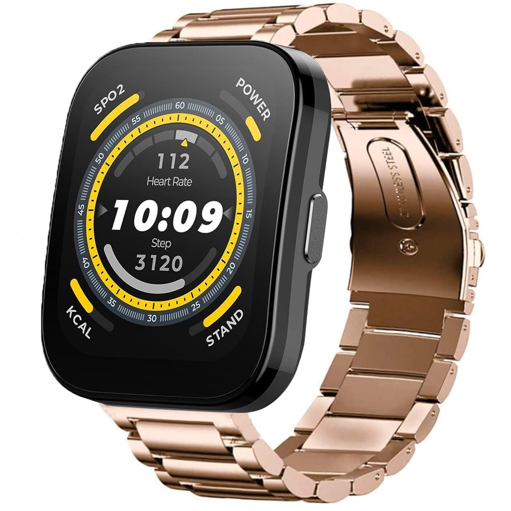 Compatible for Amazfit Bip 5 Band, Quick Release Stainless Steel Metal Replacement Straps Compatible for Amazfit Balance / Bip 5 / Cheetah Pro / Cheetah / GTR 47mm / GTR 2 / GTR 3 / GTR 3 Pro / GTR 4