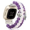 C&L Accessories Bracelets Compatible with Fitbit Versa 3 Bands/Versa 4 Bands/Fitbit Sense 2/Sense Bands for Women Men Beaded Gemstone (Amethyst/Rose Quartz) view 1