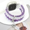 C&L Accessories Bracelets Compatible with Fitbit Versa 3 Bands/Versa 4 Bands/Fitbit Sense 2/Sense Bands for Women Men Beaded Gemstone (Amethyst/Rose Quartz) view 2