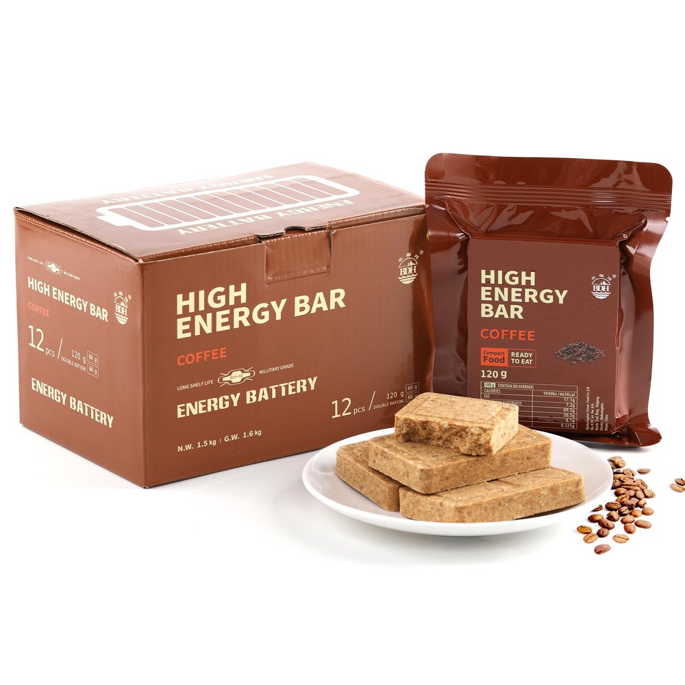 Emergency Food Ration Bars -12 Count Coffee Flavor Compressed Biscuit Survival Tabs, Food Rations Supply for Outdoor Camping Hiking Snowstorm Earthquake Disaster, 20 years Shelf Life