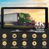 4K Car Backup Cameras System with 10.36" Touch Screen Quad Display Monitor Surveillance & 4pcs 1080P Night Vision AHD Cameras, MP5 Player, Vehicle DVR Recorder for RV/Truck/Bus/Trailer/Camper/Van view 2