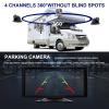 4K Car Backup Cameras System with 10.36" Touch Screen Quad Display Monitor Surveillance & 4pcs 1080P Night Vision AHD Cameras, MP5 Player, Vehicle DVR Recorder for RV/Truck/Bus/Trailer/Camper/Van view 3