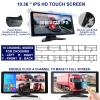 4K Car Backup Cameras System with 10.36" Touch Screen Quad Display Monitor Surveillance & 4pcs 1080P Night Vision AHD Cameras, MP5 Player, Vehicle DVR Recorder for RV/Truck/Bus/Trailer/Camper/Van view 4