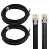 XANHAM RJ12 Cable 15 feet Telephone Line Cord with 6P6C Connector Landline Phone Wire for Both in-Wall and Out-Wall Using, Black, 2 Pack, AV06113 view 1