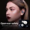 open ear headphones clip on earbuds with microphone wireless bluetooth running headphones 56-Hrs usage Excellent sound, workout headphones for running clip on Ear buds Painless for small ear (White) view 3