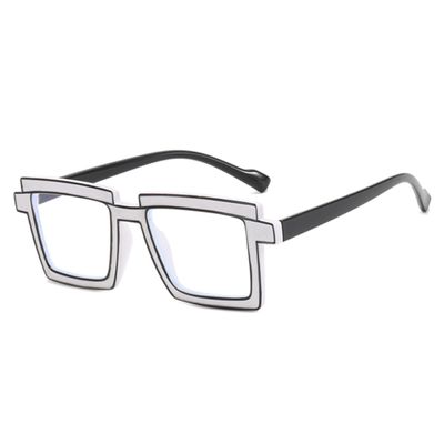 bullabulling Stylish Blue Light Glasses Square Frames for Women Reading Glasses Computer Glasses Anti UV (white, 4.0)