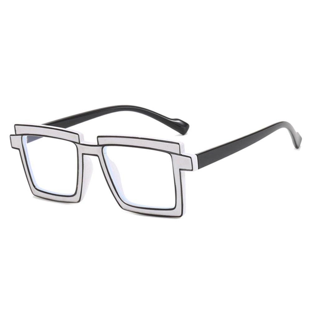 bullabulling Stylish Blue Light Glasses Square Frames for Women Reading Glasses Computer Glasses Anti UV (white, 4.0)
