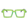 bullabulling Stylish Blue Light Glasses Square Frames for Women Reading Glasses Computer Glasses Anti UV (green, 0.0) view 2