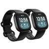 2 Pack Waterproof Bands Compatible with Fitbit Versa 3 / Fitbit Versa 4 / Fitbit Sense/Sense 2 Bands, Classic Soft Sports Replacement Wristbands for Women Men (Small 5.5''-7.1'', black/black) view 1