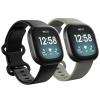 2 Pack Waterproof Bands Compatible with Fitbit Versa 3 / Fitbit Versa 4 / Fitbit Sense/Sense 2 Bands, Classic Soft Sports Replacement Wristbands for Women Men (Large 7.1''-8.7'', black/grey) view 1