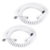 XANHAM Telephone Handset Cords Uncoiled 10 feet(Coiled 1.2 feet) with RJ9 4P4C Connectors Cable for Landline Phone, White, 2 Pack, Universally Compatible, AV04705 view 1