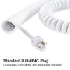 XANHAM Telephone Handset Cords Uncoiled 10 feet(Coiled 1.2 feet) with RJ9 4P4C Connectors Cable for Landline Phone, White, 2 Pack, Universally Compatible, AV04705 view 2