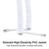 XANHAM Telephone Handset Cords Uncoiled 10 feet(Coiled 1.2 feet) with RJ9 4P4C Connectors Cable for Landline Phone, White, 2 Pack, Universally Compatible, AV04705 view 3