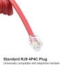 XANHAM Telephone Handset Cords Uncoiled 6.6 feet(Coiled 0.9 feet) with RJ9 4P4C Connectors Cable for Landline Phone, Red, 2 Pack, Universally Compatible, AV04904 view 2