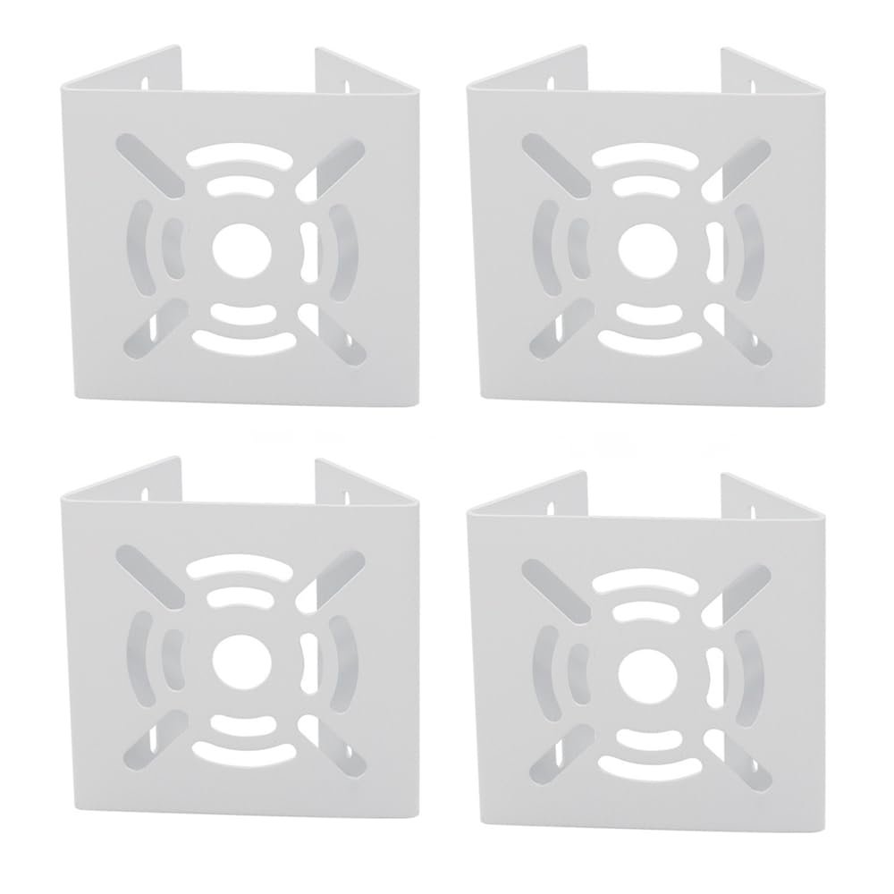 4 Pack Wall Mounting Loop Bracket Vertical Pole Mounting Buckle Wall Mounting Bracket for Cameras Universal White (Without Hoop)