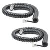 XANHAM Telephone Handset Cords Uncoiled 10 feet(Coiled 1.2 feet) with RJ9 4P4C Connectors Cable for Landline Phone, Black, 2 Pack, Universally Compatible, AV04805 view 1