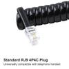 XANHAM Telephone Handset Cords Uncoiled 10 feet(Coiled 1.2 feet) with RJ9 4P4C Connectors Cable for Landline Phone, Black, 2 Pack, Universally Compatible, AV04805 view 2