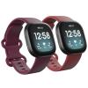 2 Pack Waterproof Bands Compatible with Fitbit Versa 3 / Fitbit Versa 4 / Fitbit Sense/Sense 2 Bands, Classic Soft Sports Replacement Wristbands for Women Men (Small 5.5''-7.1'', Purple/Red) view 1